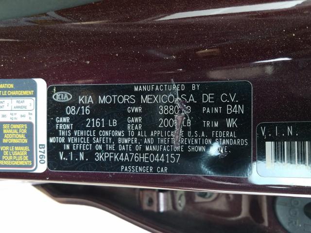 Photo 9 VIN: 3KPFK4A76HE044157 - KIA FORTE LX 