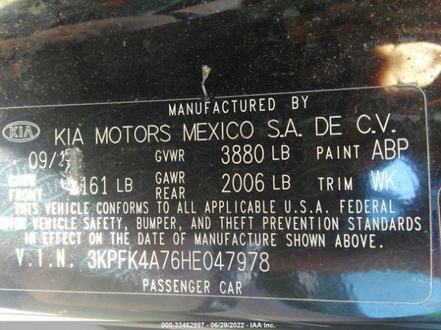 Photo 8 VIN: 3KPFK4A76HE047978 - KIA FORTE 