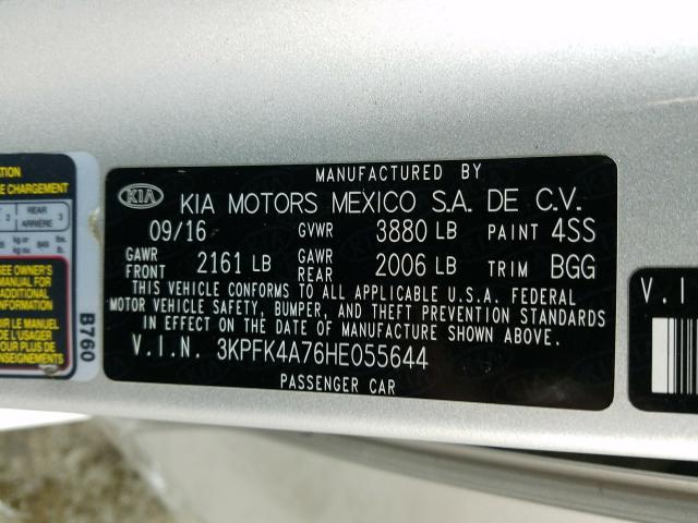 Photo 9 VIN: 3KPFK4A76HE055644 - KIA FORTE LX 