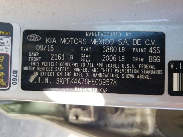 Photo 9 VIN: 3KPFK4A76HE059578 - KIA FORTE LX 