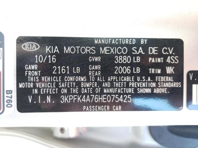 Photo 9 VIN: 3KPFK4A76HE075425 - KIA FORTE LX 