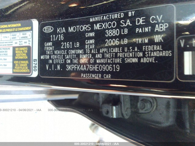 Photo 8 VIN: 3KPFK4A76HE090619 - KIA FORTE 