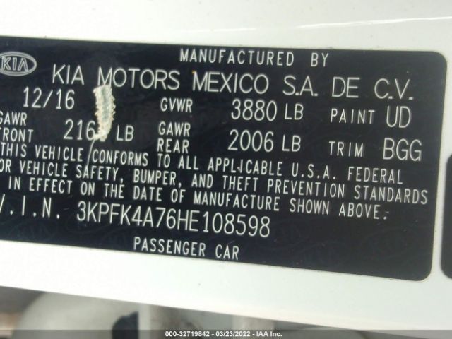 Photo 8 VIN: 3KPFK4A76HE108598 - KIA FORTE 