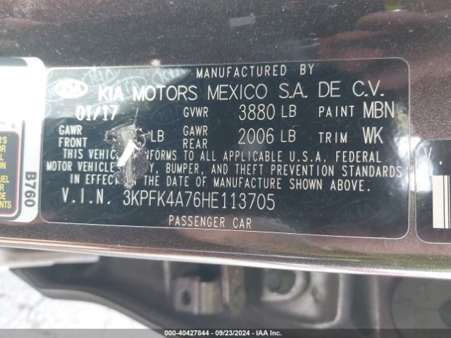 Photo 8 VIN: 3KPFK4A76HE113705 - KIA FORTE 