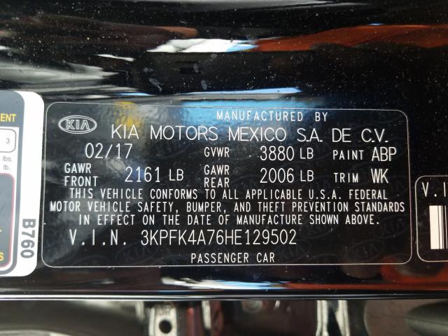 Photo 9 VIN: 3KPFK4A76HE129502 - KIA FORTE LX 