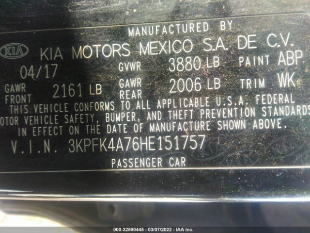 Photo 8 VIN: 3KPFK4A76HE151757 - KIA FORTE 