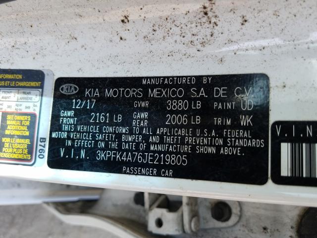 Photo 9 VIN: 3KPFK4A76JE219805 - KIA FORTE LX 