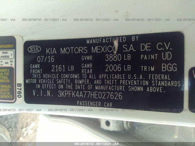 Photo 8 VIN: 3KPFK4A77HE027626 - KIA FORTE 