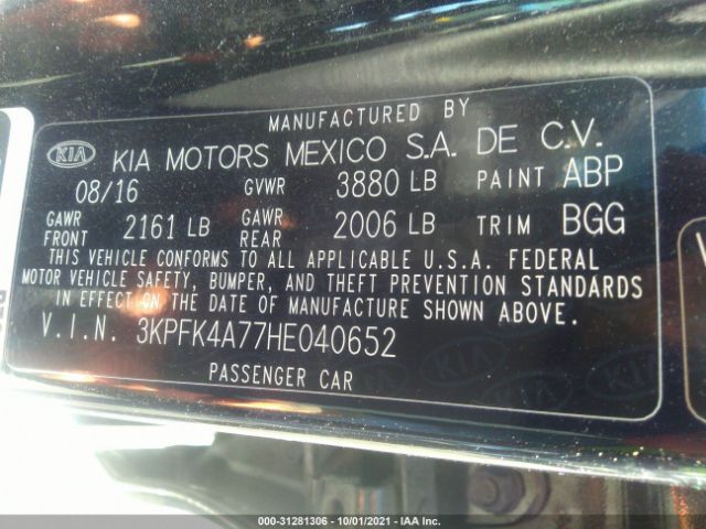 Photo 8 VIN: 3KPFK4A77HE040652 - KIA FORTE 