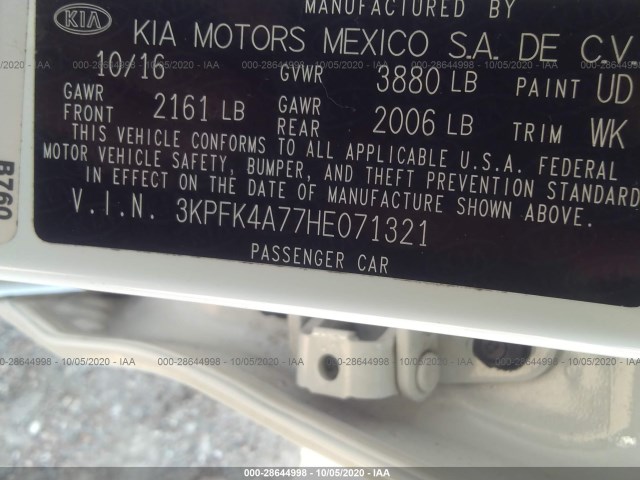 Photo 8 VIN: 3KPFK4A77HE071321 - KIA FORTE 