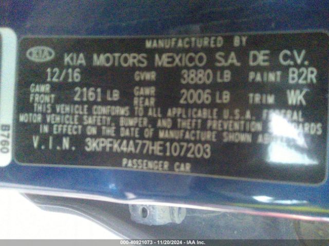 Photo 8 VIN: 3KPFK4A77HE107203 - KIA FORTE 