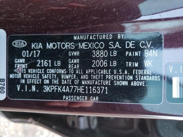 Photo 9 VIN: 3KPFK4A77HE116371 - KIA FORTE LX 