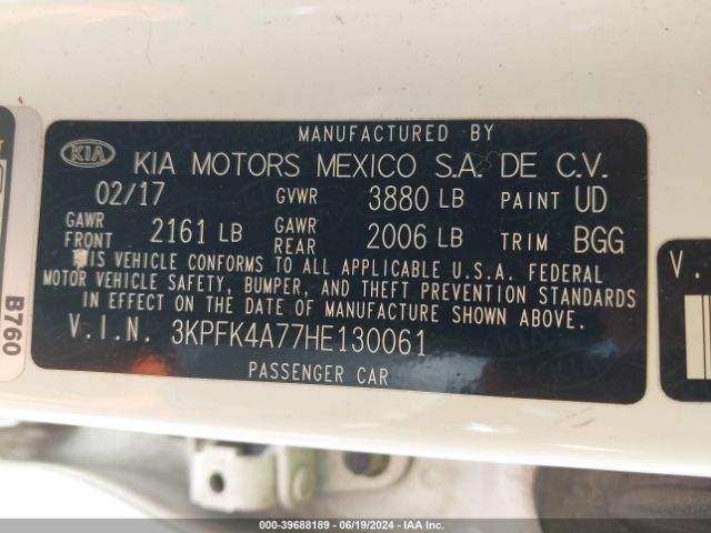 Photo 8 VIN: 3KPFK4A77HE130061 - KIA FORTE 