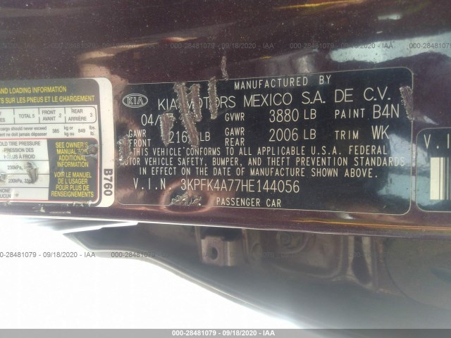 Photo 8 VIN: 3KPFK4A77HE144056 - KIA FORTE 