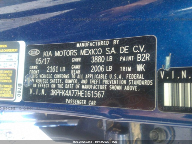 Photo 8 VIN: 3KPFK4A77HE161567 - KIA FORTE 