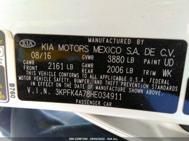 Photo 8 VIN: 3KPFK4A78HE034911 - KIA FORTE 