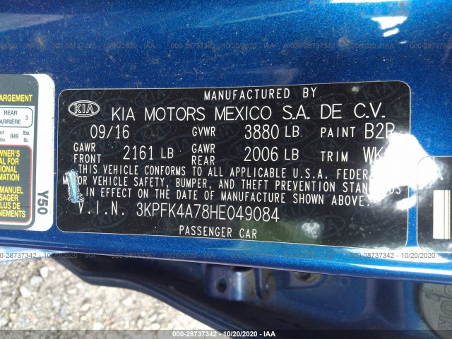 Photo 8 VIN: 3KPFK4A78HE049084 - KIA FORTE 