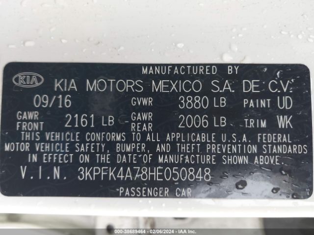 Photo 8 VIN: 3KPFK4A78HE050848 - KIA FORTE 