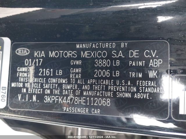 Photo 8 VIN: 3KPFK4A78HE112068 - KIA FORTE 