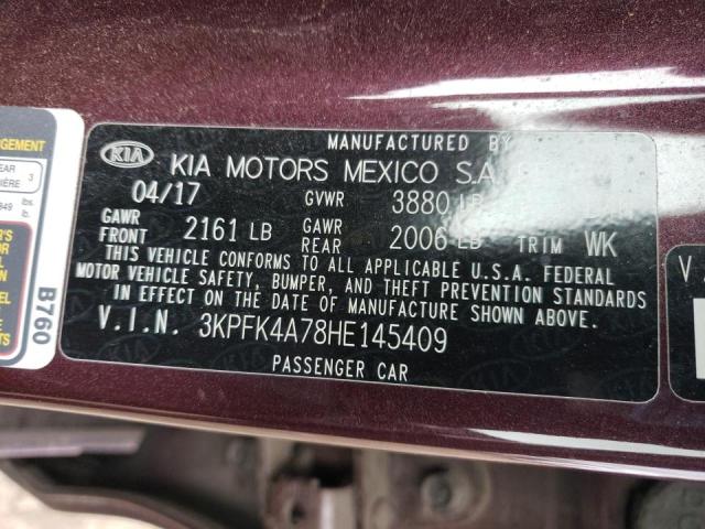 Photo 9 VIN: 3KPFK4A78HE145409 - KIA FORTE LX 