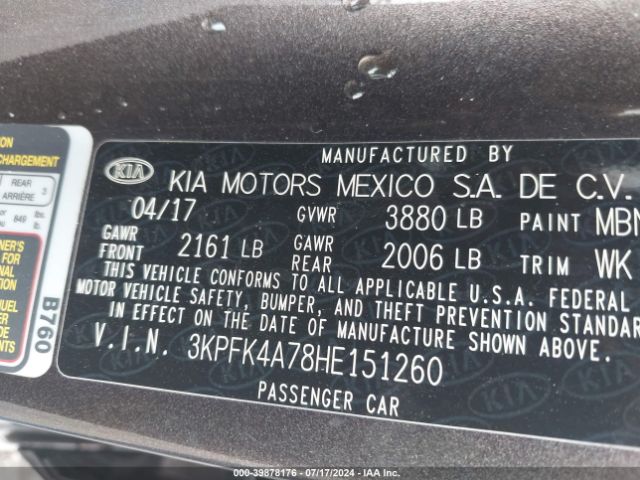 Photo 8 VIN: 3KPFK4A78HE151260 - KIA FORTE 