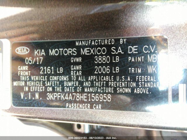 Photo 8 VIN: 3KPFK4A78HE156958 - KIA FORTE 