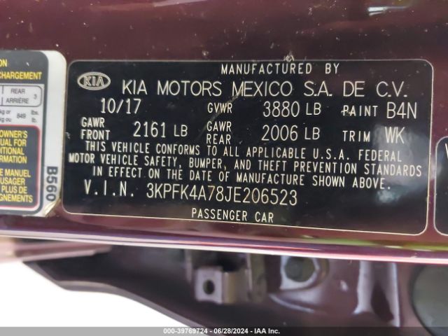 Photo 8 VIN: 3KPFK4A78JE206523 - KIA FORTE 