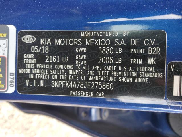 Photo 11 VIN: 3KPFK4A78JE275860 - KIA FORTE 