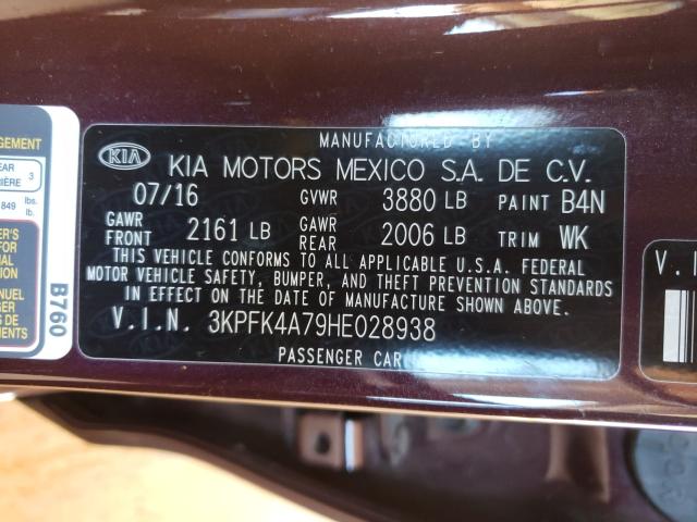 Photo 9 VIN: 3KPFK4A79HE028938 - KIA FORTE 