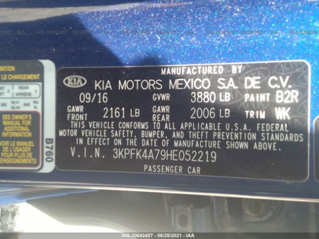 Photo 8 VIN: 3KPFK4A79HE052219 - KIA FORTE 