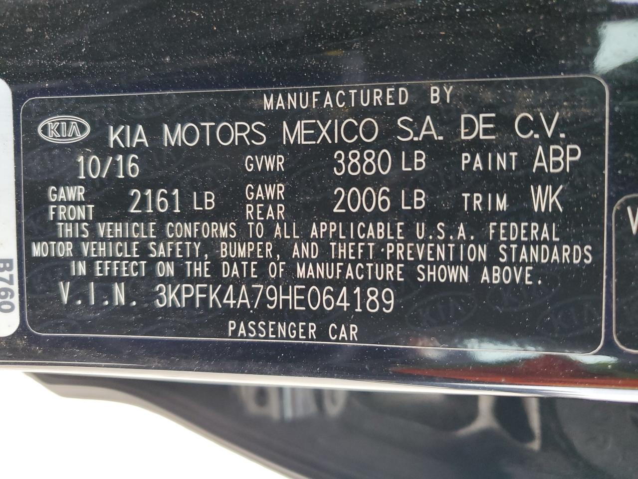 Photo 11 VIN: 3KPFK4A79HE064189 - KIA FORTE 