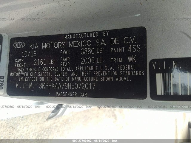 Photo 8 VIN: 3KPFK4A79HE072017 - KIA FORTE 