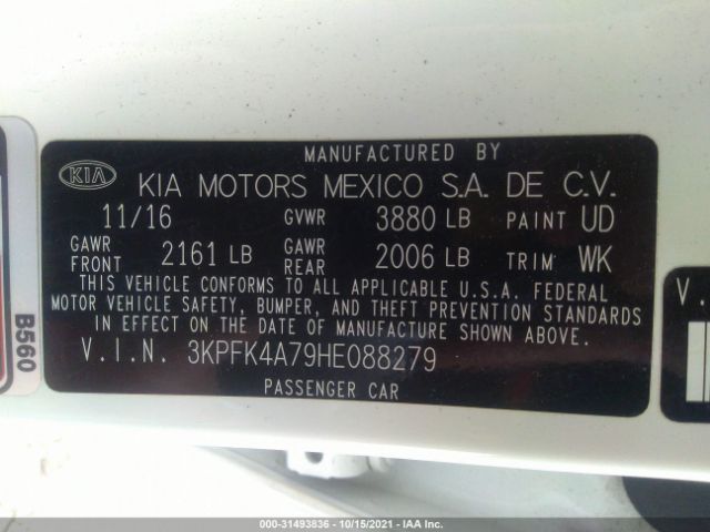 Photo 8 VIN: 3KPFK4A79HE088279 - KIA FORTE 