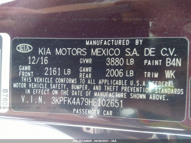 Photo 8 VIN: 3KPFK4A79HE102651 - KIA FORTE 