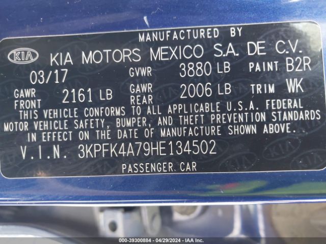 Photo 8 VIN: 3KPFK4A79HE134502 - KIA FORTE 