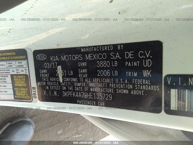 Photo 8 VIN: 3KPFK4A79HE135729 - KIA FORTE 