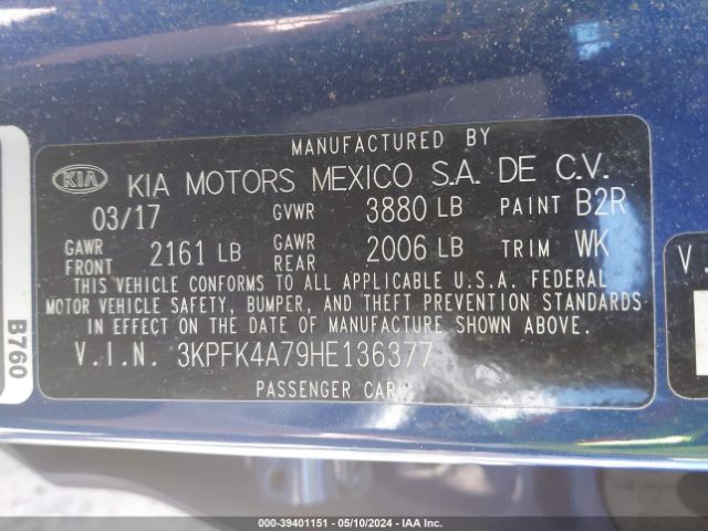 Photo 8 VIN: 3KPFK4A79HE136377 - KIA FORTE 