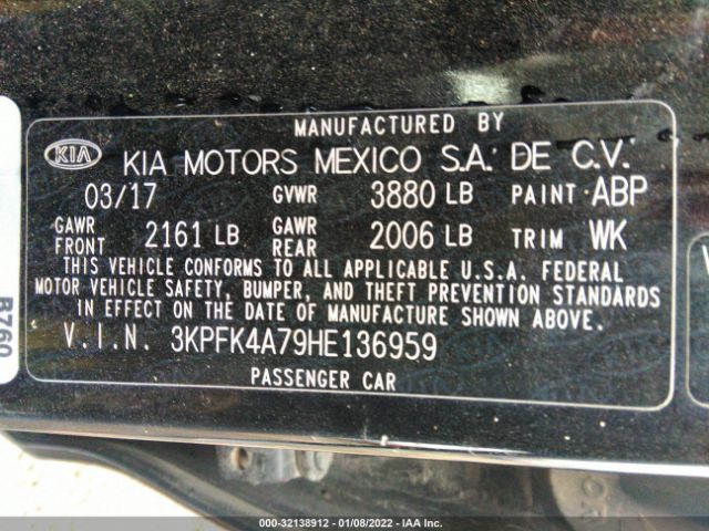 Photo 8 VIN: 3KPFK4A79HE136959 - KIA FORTE 