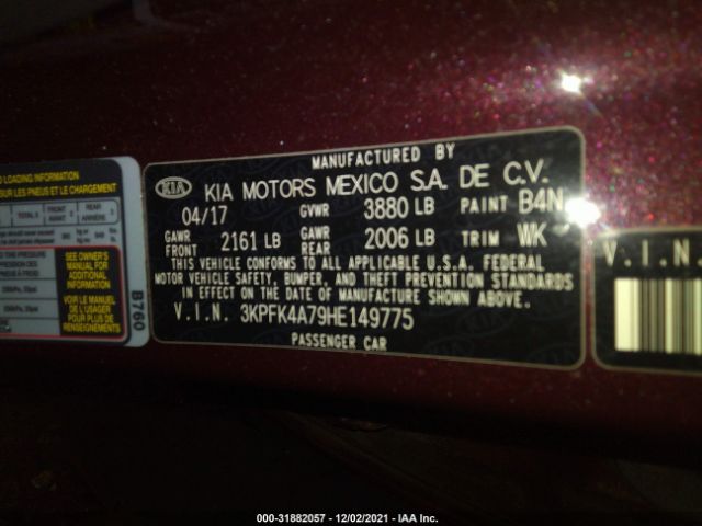 Photo 8 VIN: 3KPFK4A79HE149775 - KIA FORTE 