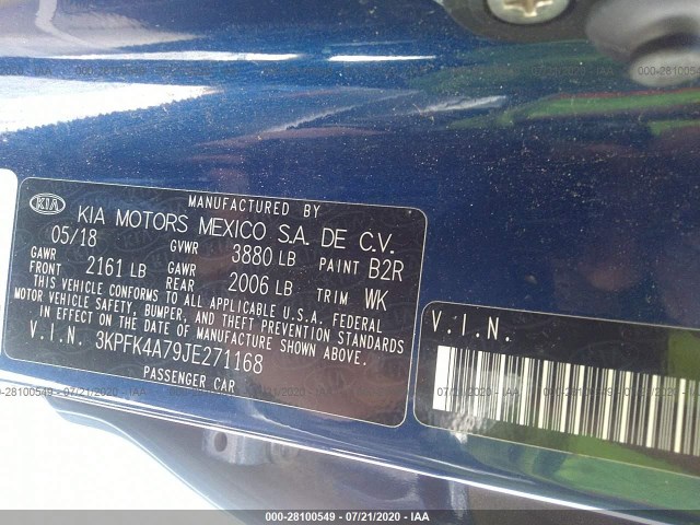 Photo 8 VIN: 3KPFK4A79JE271168 - KIA FORTE 