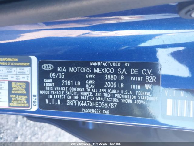 Photo 8 VIN: 3KPFK4A7XHE058787 - KIA FORTE 