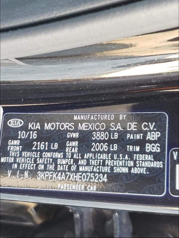 Photo 9 VIN: 3KPFK4A7XHE075234 - KIA FORTE 