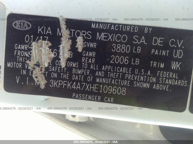 Photo 8 VIN: 3KPFK4A7XHE109608 - KIA FORTE 