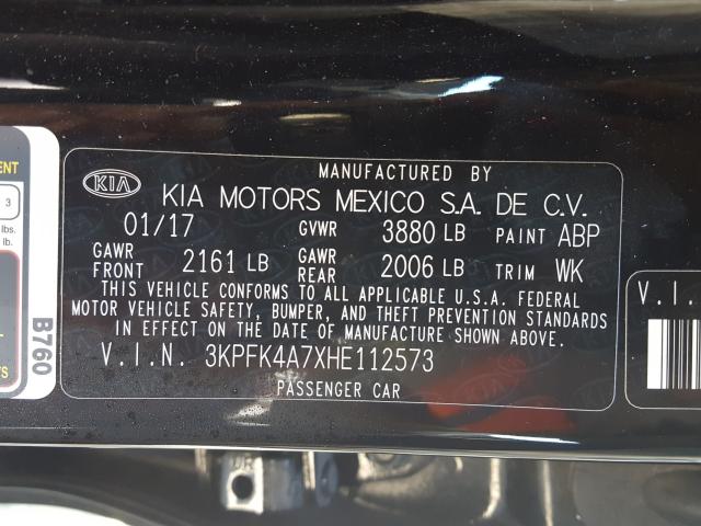 Photo 9 VIN: 3KPFK4A7XHE112573 - KIA FORTE LX 