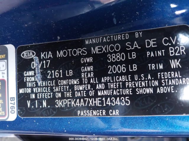 Photo 8 VIN: 3KPFK4A7XHE143435 - KIA FORTE 