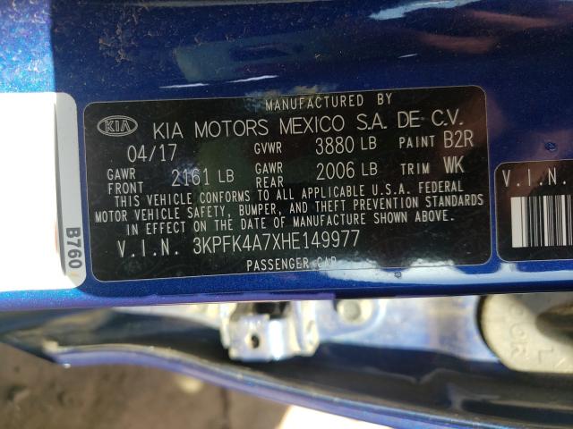 Photo 9 VIN: 3KPFK4A7XHE149977 - KIA FORTE LX 