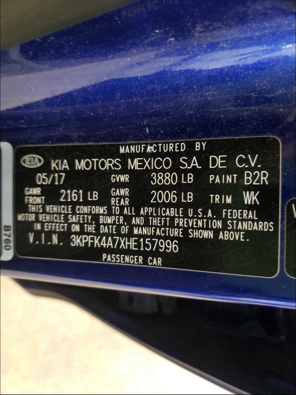 Photo 9 VIN: 3KPFK4A7XHE157996 - KIA FORTE LX 