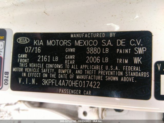 Photo 8 VIN: 3KPFL4A70HE017422 - KIA FORTE 