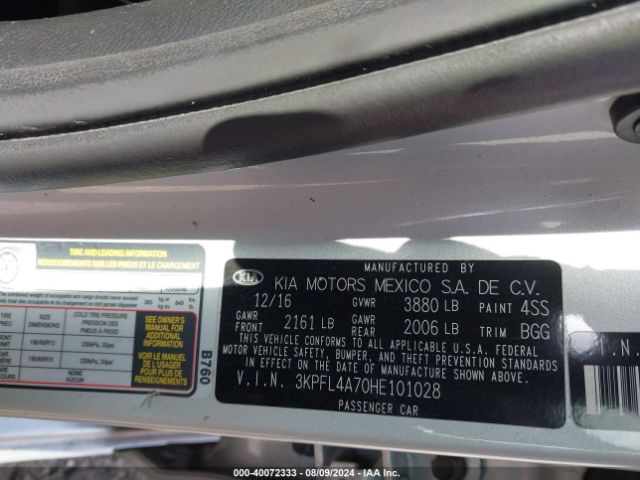 Photo 8 VIN: 3KPFL4A70HE101028 - KIA FORTE 