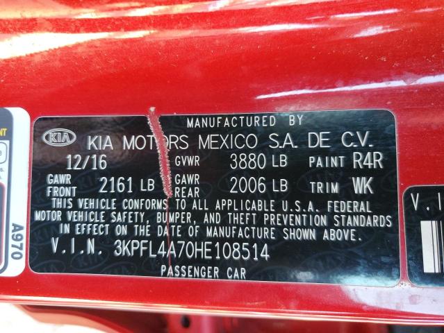 Photo 9 VIN: 3KPFL4A70HE108514 - KIA FORTE LX 